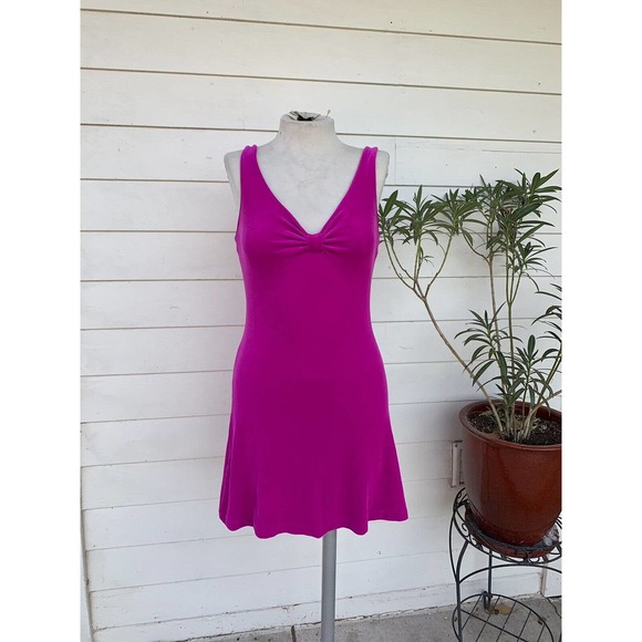 Betsey Johnson Dresses & Skirts - Vintage Betsey Johnson 90 2000 y2k Hot pink velvet mini Dress Babydoll Sexy M V